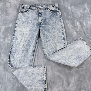Levi 505 Acid Wash Denim Jeans Mens 35x30 Straight Leg Vintage